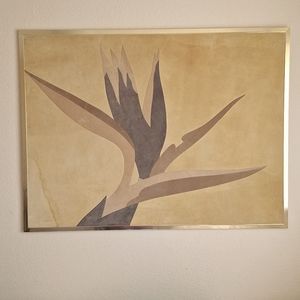 Suede artwork 37" x 49" lotus flower signed Smith15/100